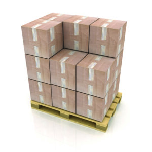 Cardboard boxes on wooden pallet